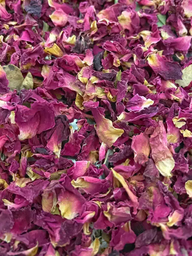 Pétales de roses séchés